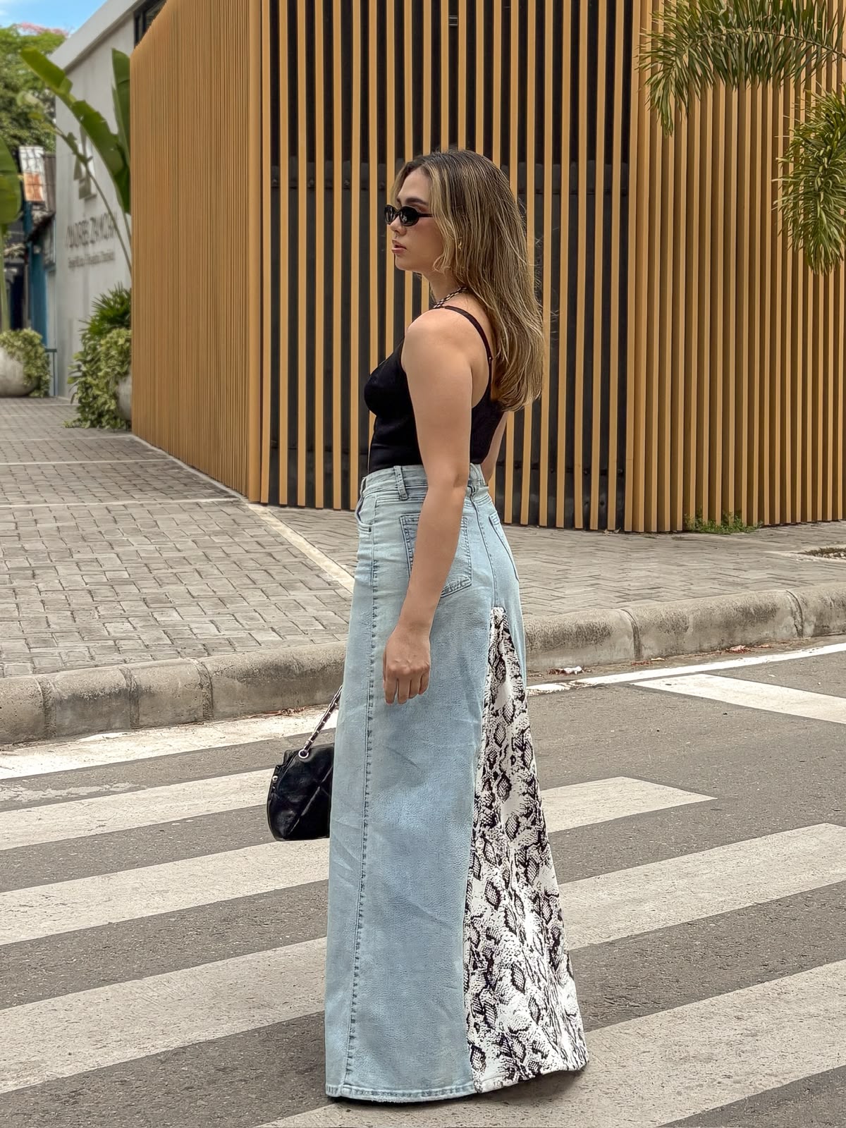 Black Snakeskin Skirt