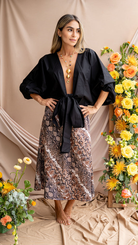 Blusa popelina negra