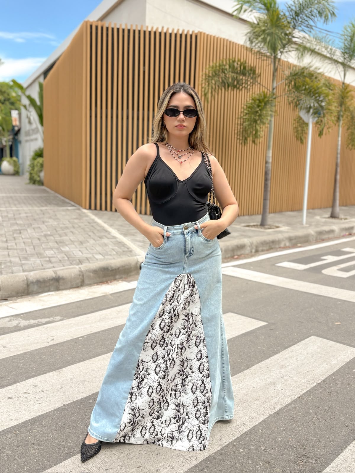 Black Snakeskin Skirt