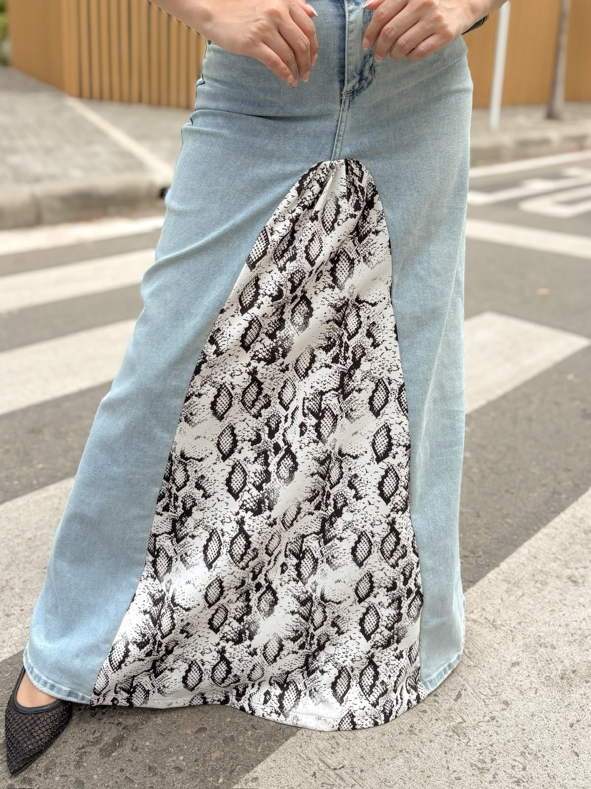 Black Snakeskin Skirt