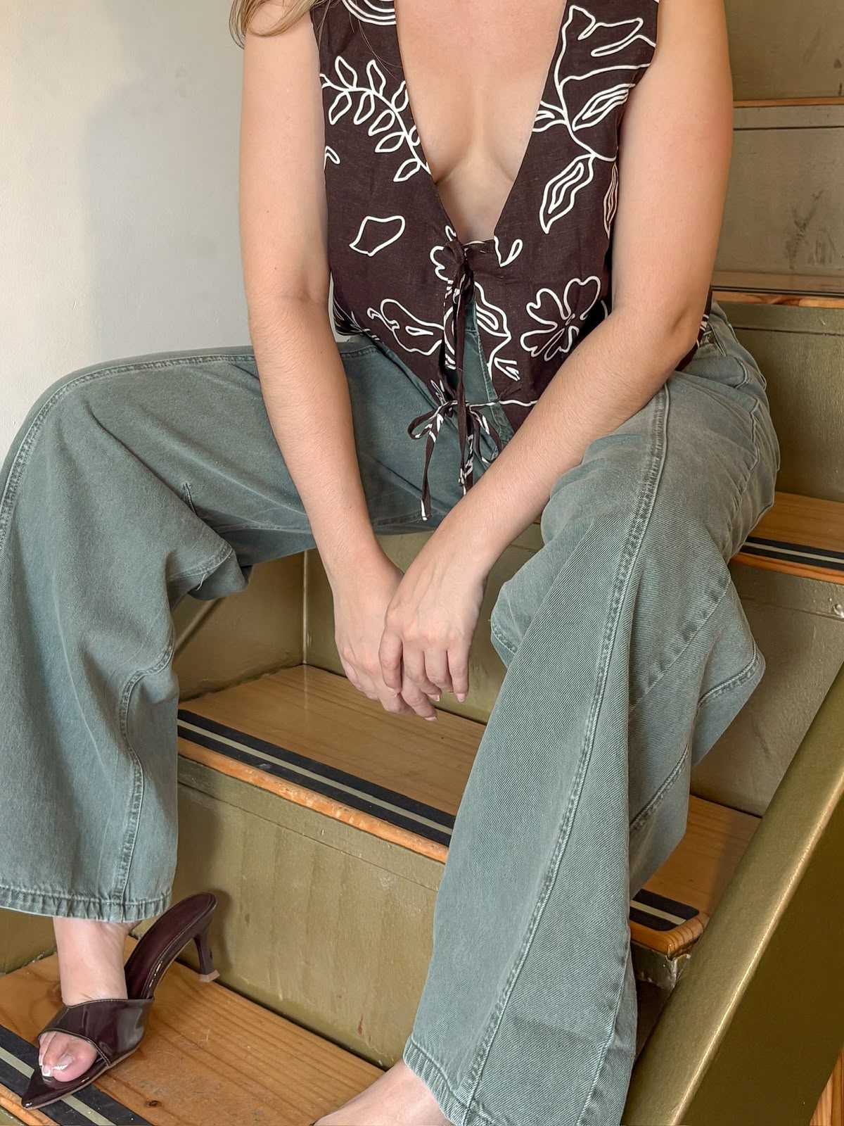 Brown Linen Vest