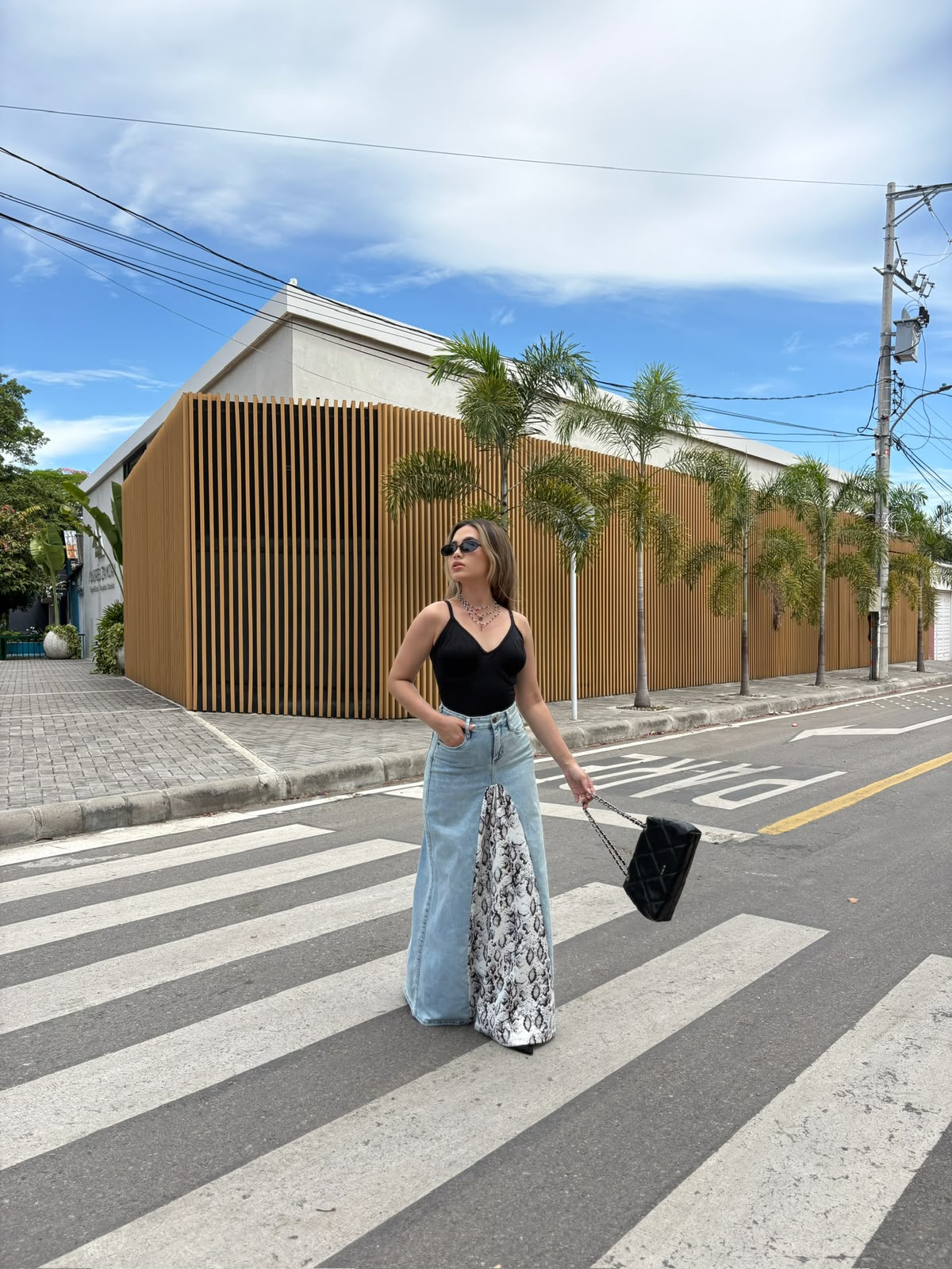 Black Snakeskin Skirt